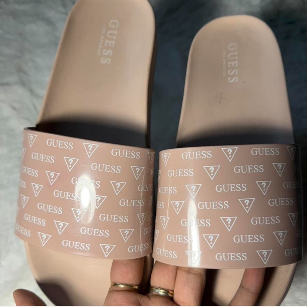 Guess Blush Logo Slide Sandals